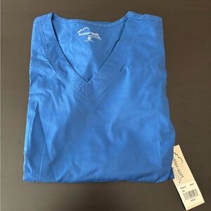 Butter Soft Blue V-Neck Scrub top